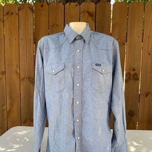 Vintage 80s Wrangler snap button shirt size 16 1/2